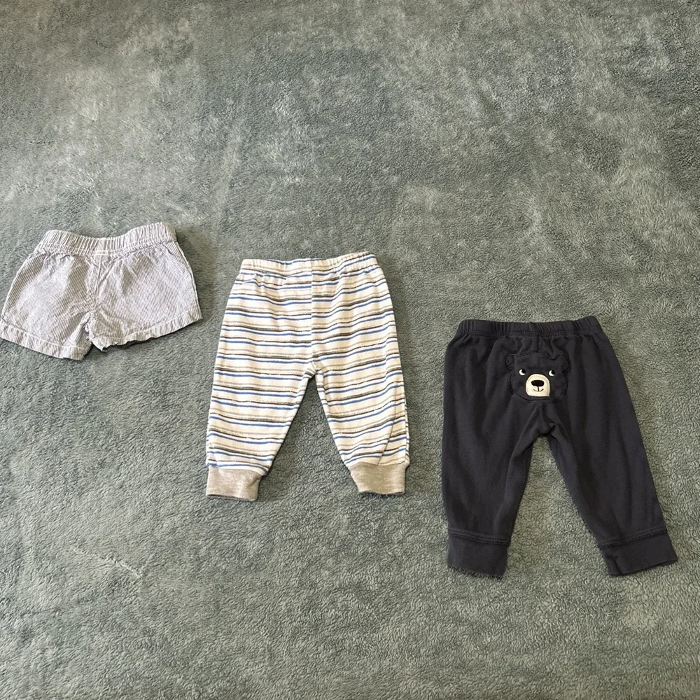 Carter's 3-piece baby pants and shorts bundle 6 months Boys